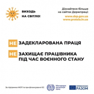 Інформаційна кампанія &laquo;Виходь на світло!&raquo;: задекларована праця допоможе захистити нашу країну
